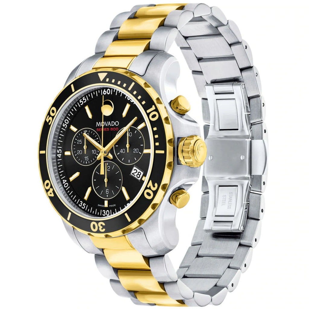 Movado Series 800 Chronograph Black Dial Men's Watch- 2600146