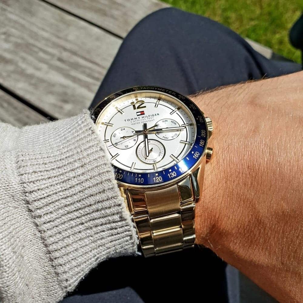 Tommy Hilfiger Luke multifunción plata blanco esfera acero reloj de hombre 1791121
