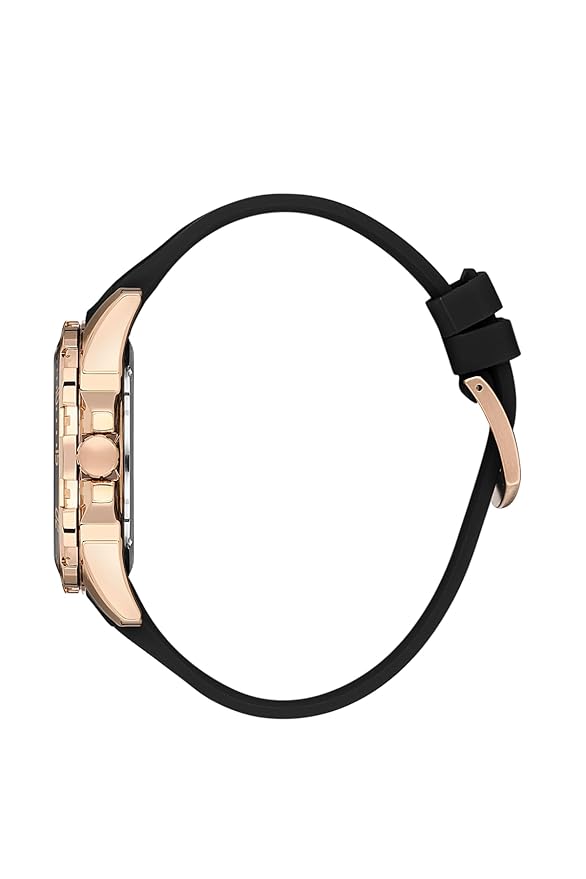 Daniel Klein Premium Day Date Window Black Dial and Silicone Strap Watch - DK.1.13911-6