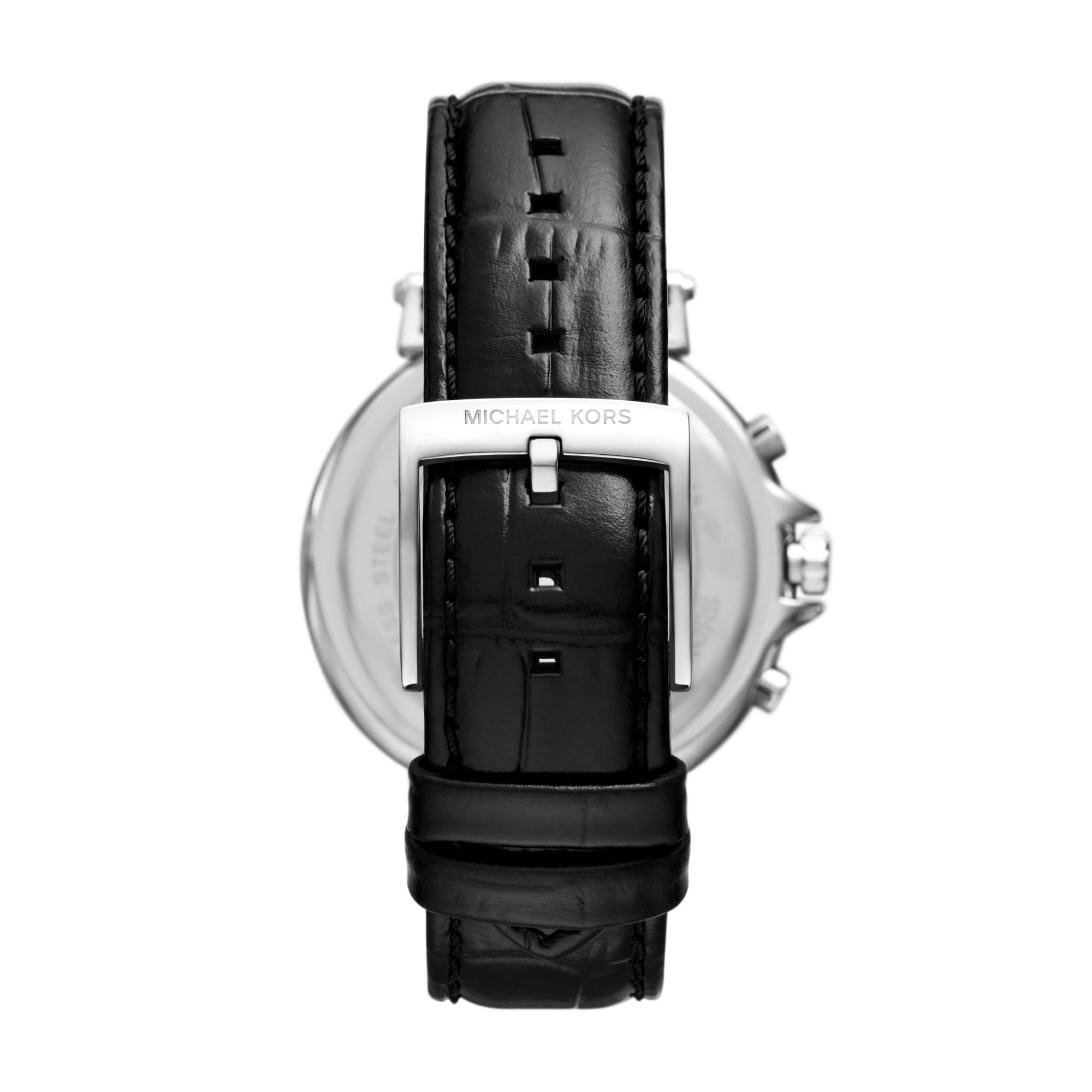 Michael Kors Oversized Maren Chronograph Black Leather Strap Women's Watch - MK7499