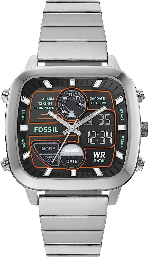 Stainless Steel Reloj Fossil Digital Y Analogo Fossil Retro