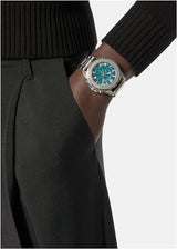 Versace Greca Action Chronograph Quartz Green Dial Silver Steel Strap Watch for Men - VE3J00422 VE3J00422 - Image 8