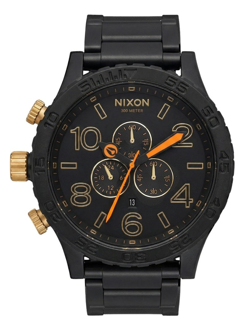 Nixon 51-30 Reloj cronógrafo negro mate y dorado para hombre A083-1041