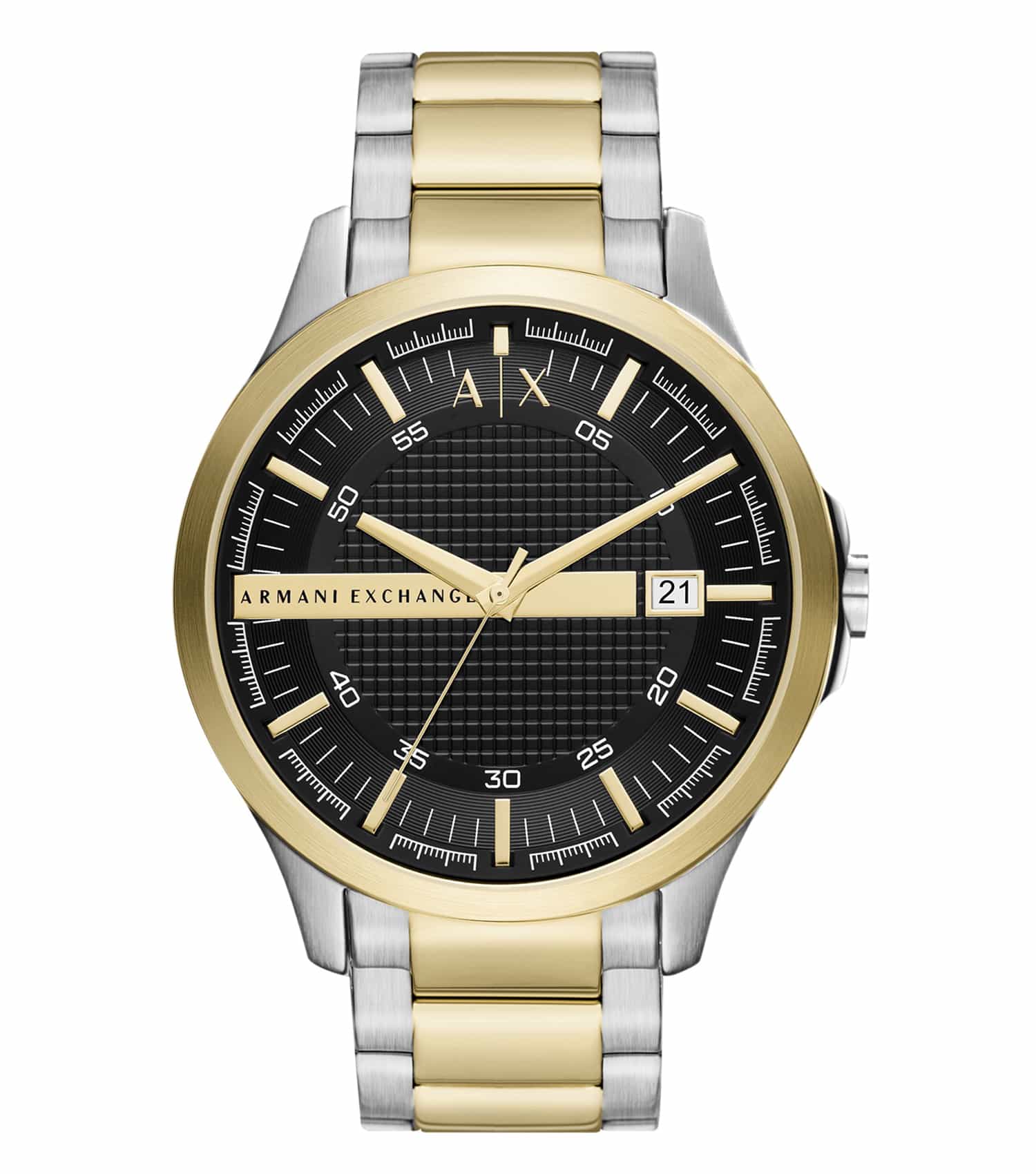 Armani Exchange Hampton Date black Dial Two-Tone Watch - AX2453