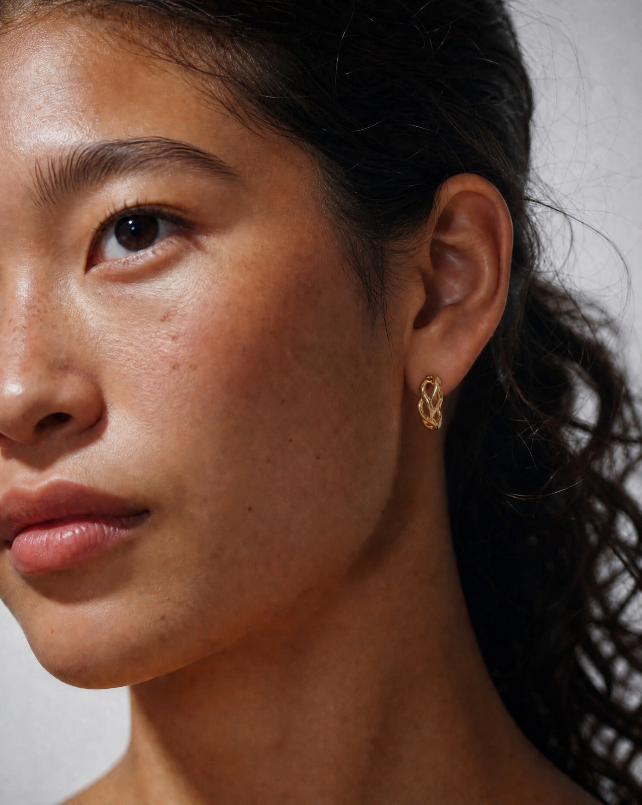 Big Daddy Intertwined Hollow Gold Hoops Earring