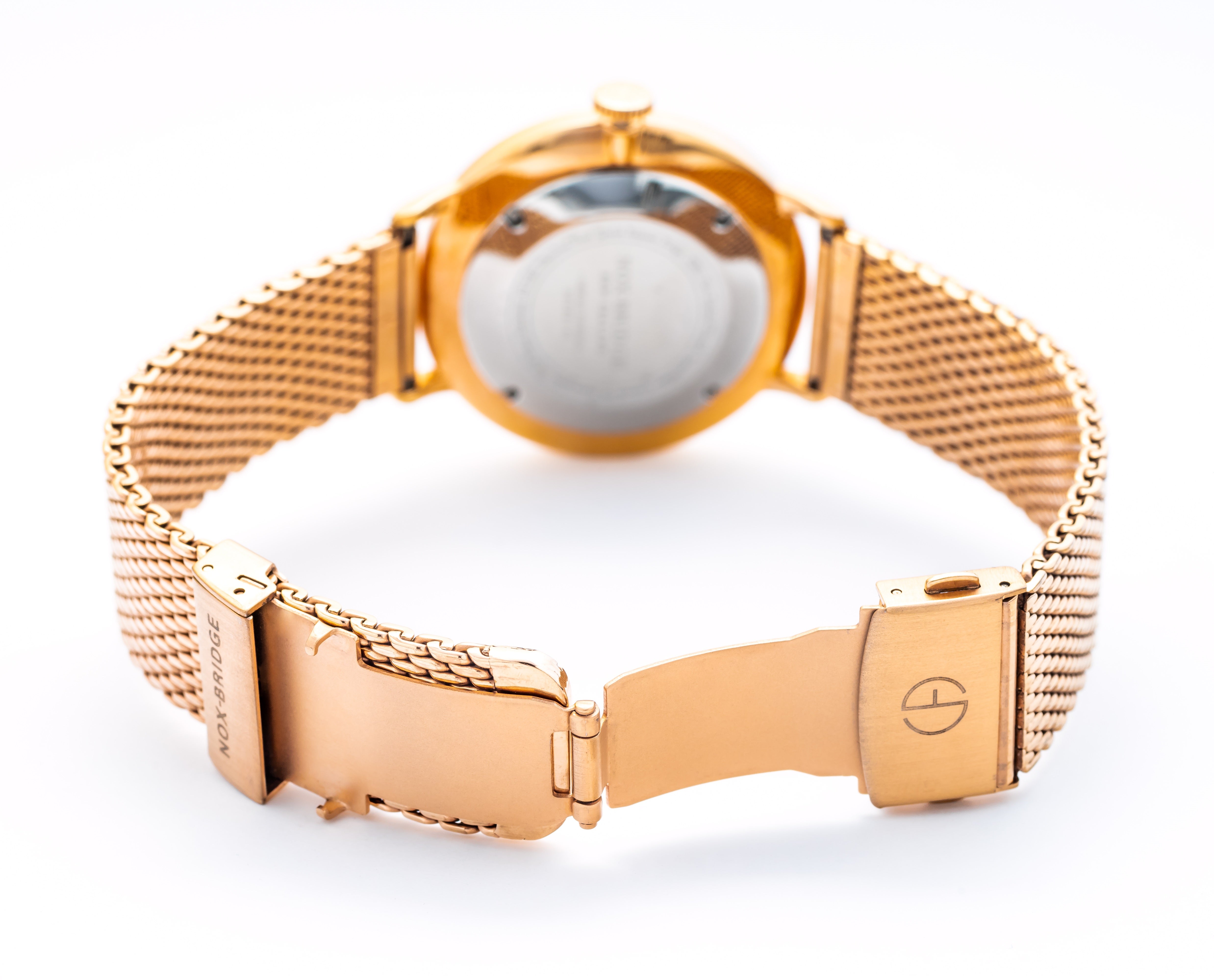 Noxbridge Phoenix Stainless Steel Mesh Rose Gold Bracelet