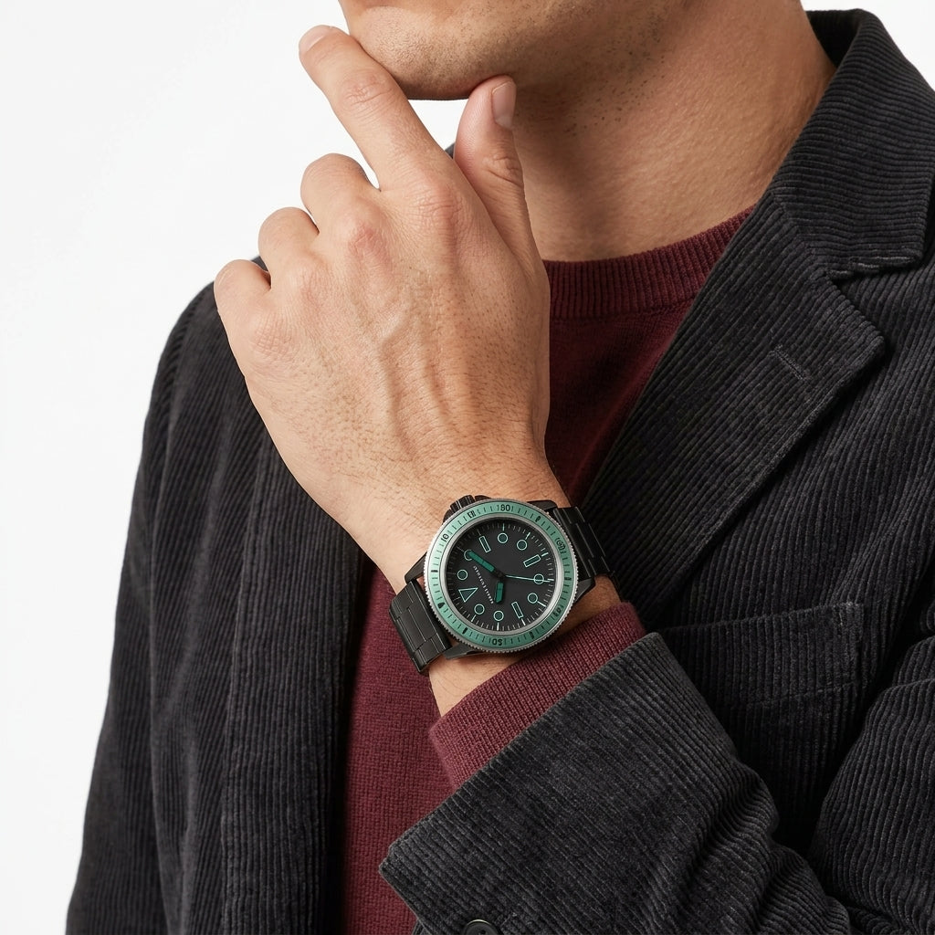 Armani Exchange Leonardo Black & Teal Watch - AX1858