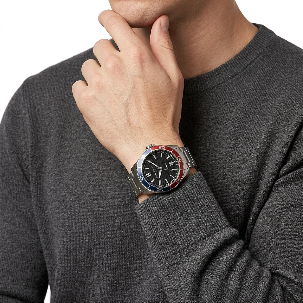 Armani Exchange Spencer Black Dial Silver Watch - AX1955