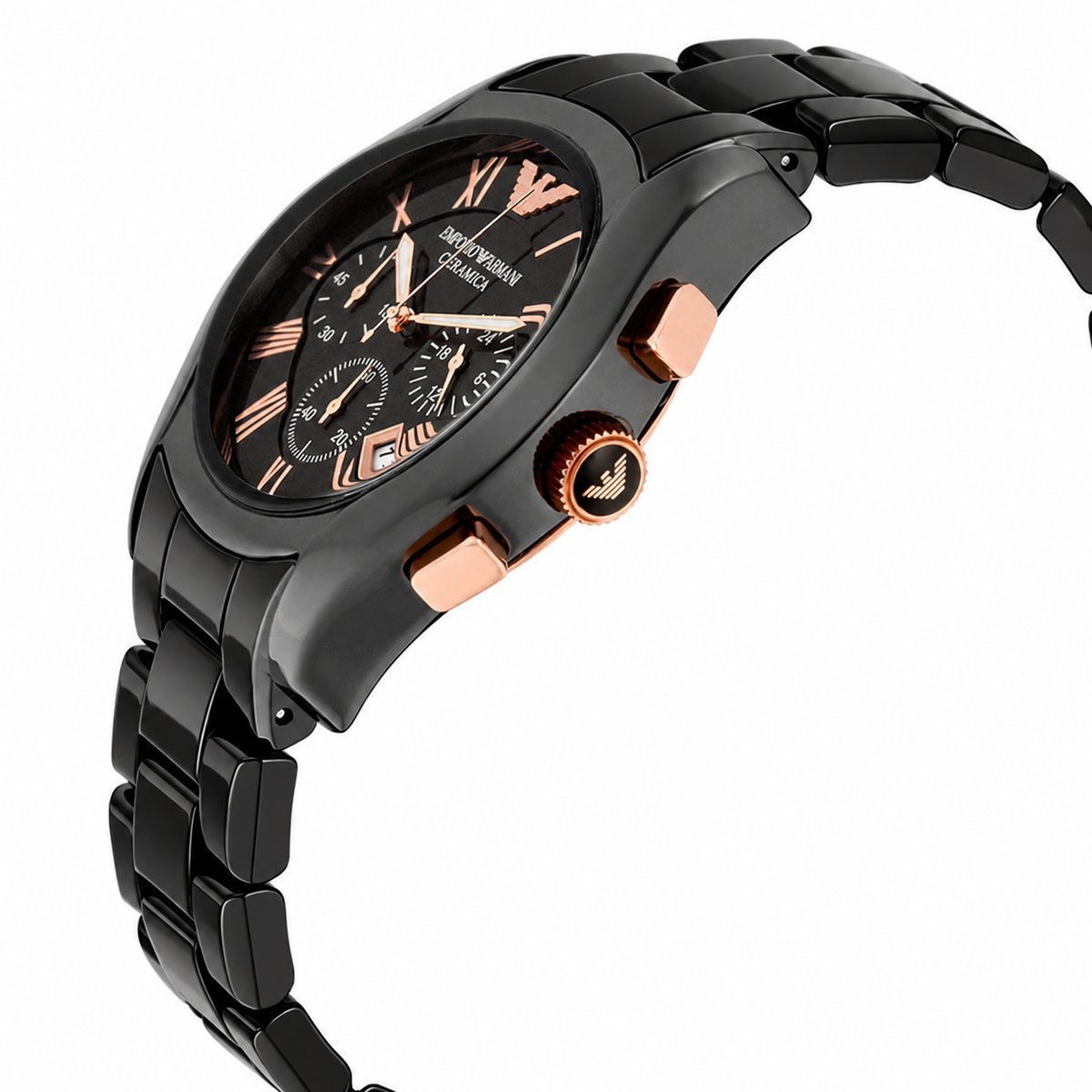Emporio Armani Ceramica Chronograph Black Dial Men's Watch AR1410