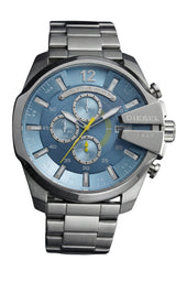 Diesel Mega Chief Reloj cronógrafo para hombre con esfera azul claro DZ4281