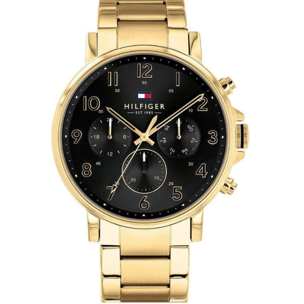 Tommy Hilfiger Daniel Chronograph Black Dial Gold Strap Men's Watch 1791978