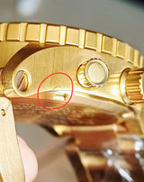 ساعة نيكسون 42-20 كرونو مينا شامبانيا مطلية بالذهب للرجال A037-502 (معيبة)