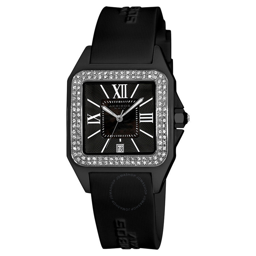 Akribos Black Mother of Pearl Dial Black Ceramic Ladies Watch AK546BK