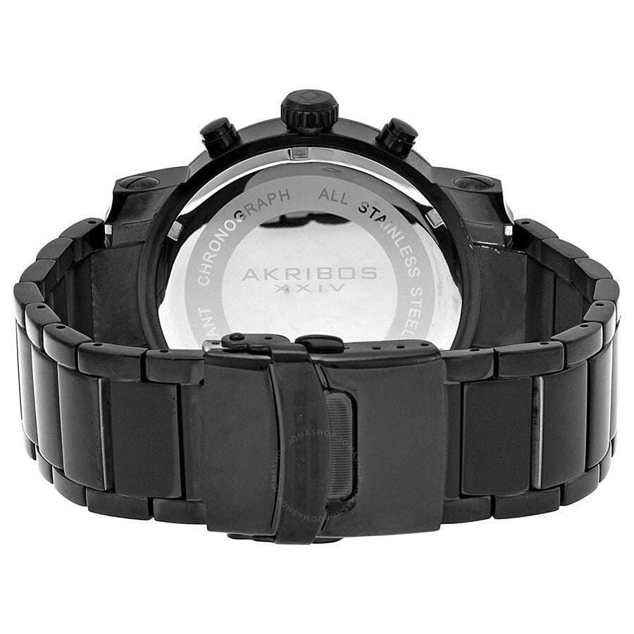 Akribos Chronograph Black Dial Black PVD Men's Watch AK622BK