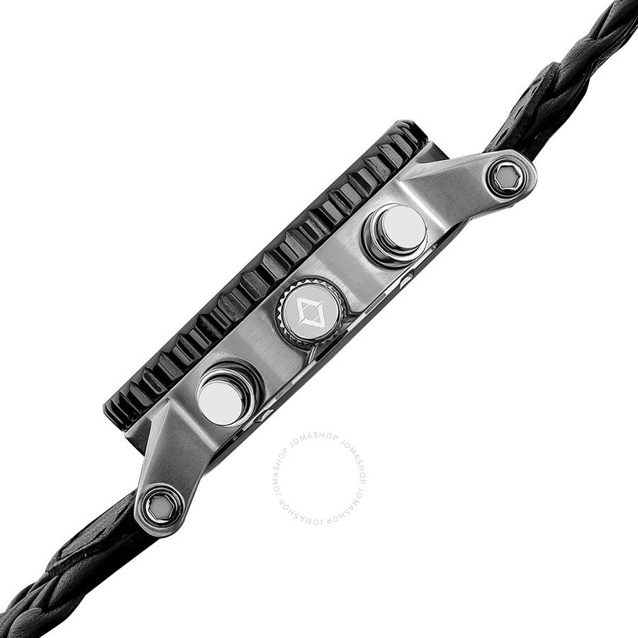 Akribos Chronograph Black Leather Men's Watch AK571BK