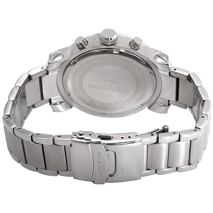 Akribos Grandiose Chronograph Silver Dial Stainless Steel Men's Watch AK622SS