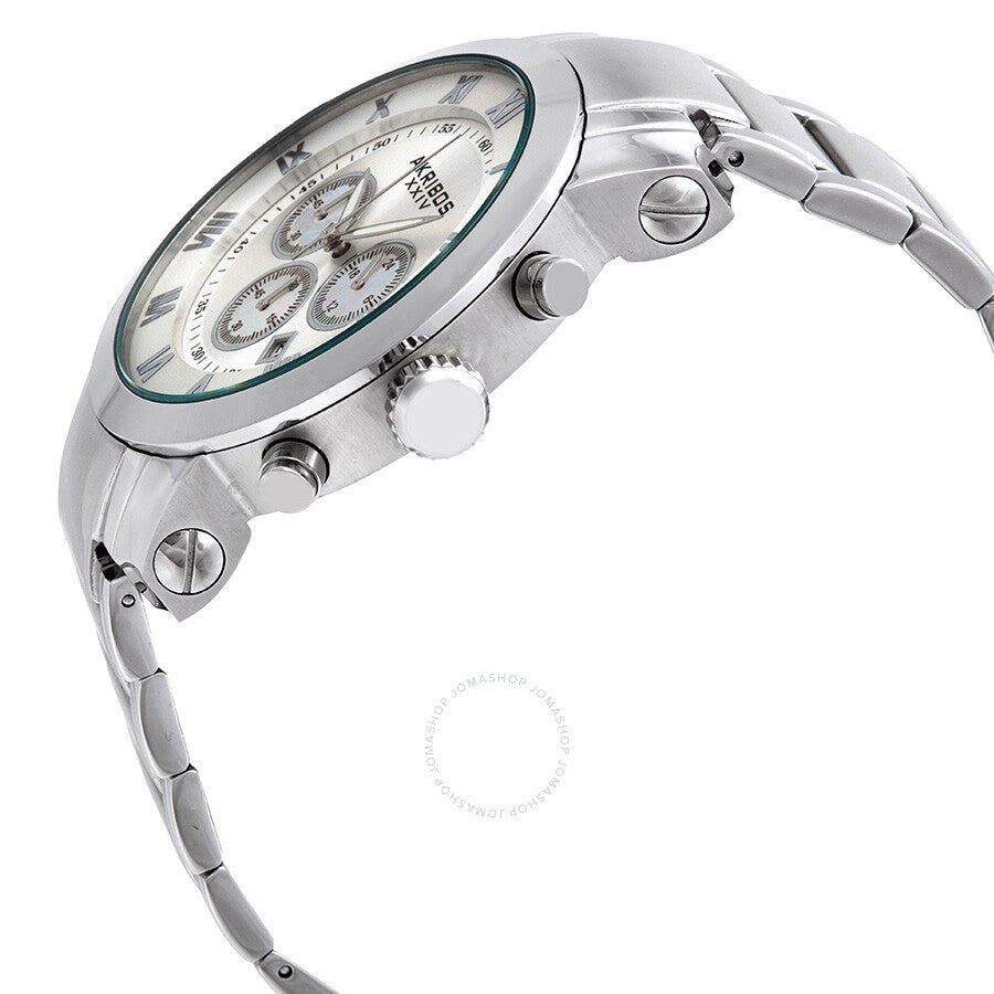 Akribos Grandiose Chronograph Silver Dial Stainless Steel Men's Watch AK622SS