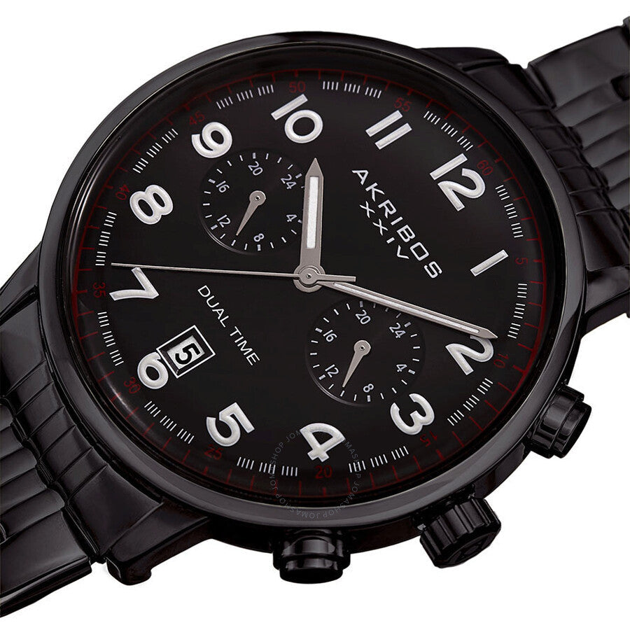 Akribos XXIV Black Dial Dual Time Men's Watch AK942BK