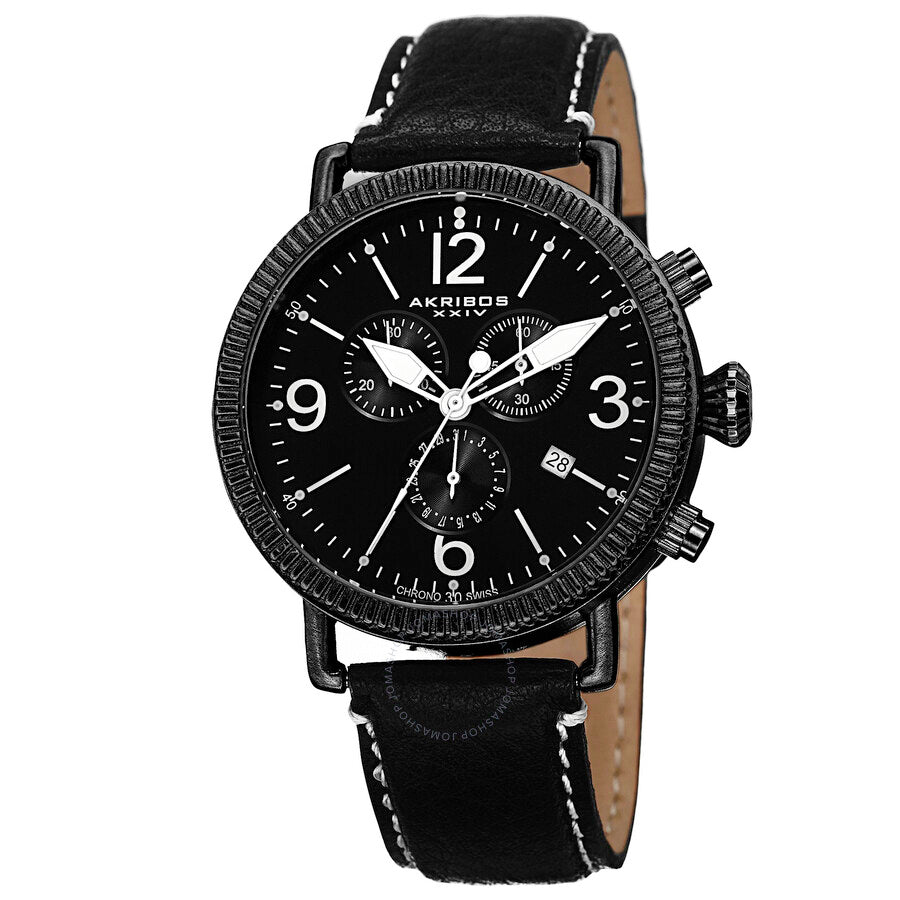 Reloj Akribos Xxiv para hombre, esfera negra, chapado en iones negros, AK753BK