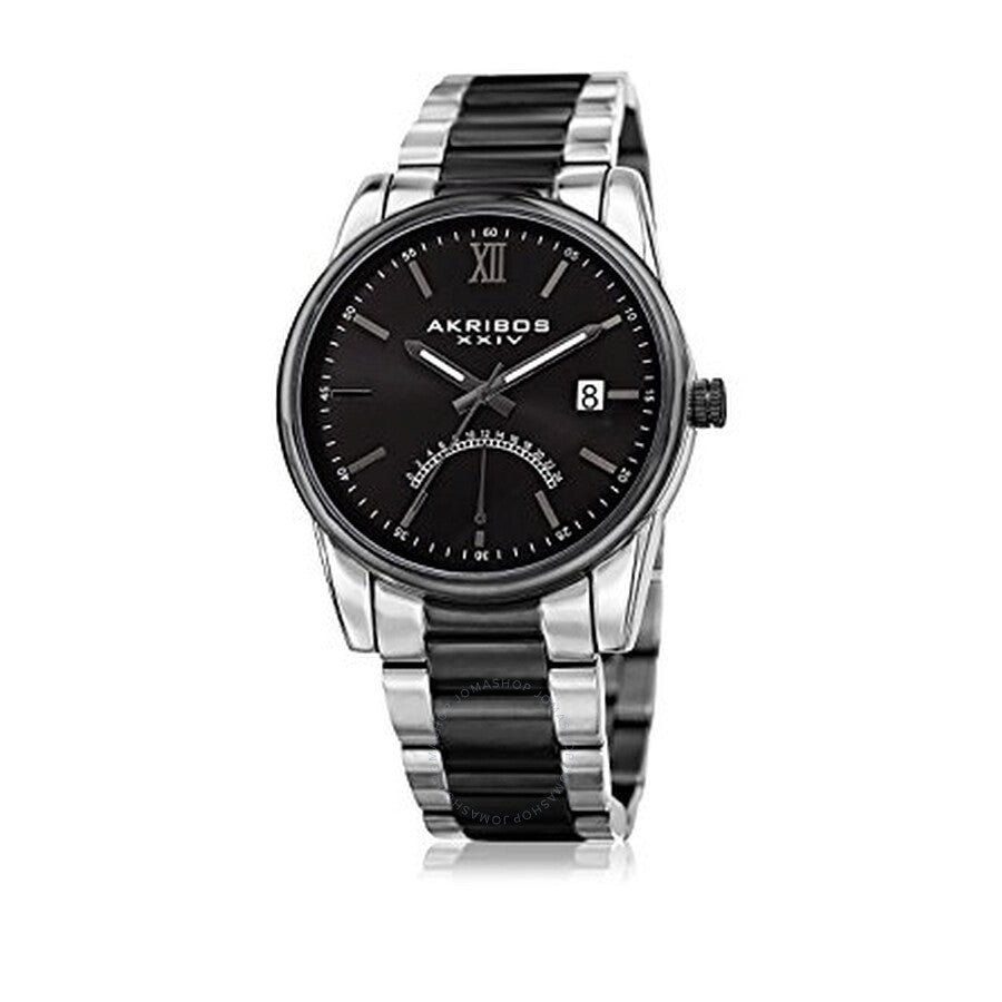 Akribos XXIV Black Dial Two-tone Men's Watch AK962TTB