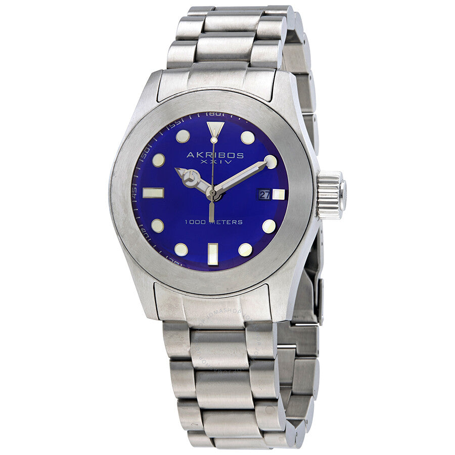 Akribos Xxiv Reloj de hombre de acero inoxidable con esfera azul AK730BU