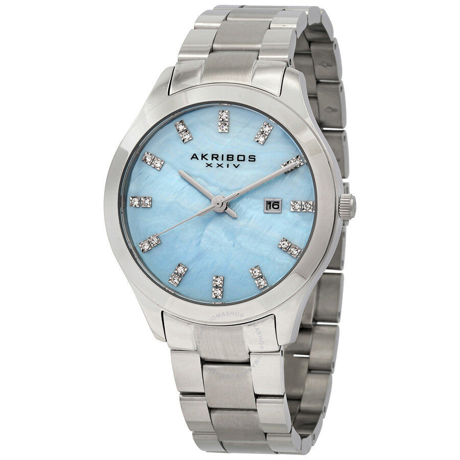Reloj Akribos Xxiv con esfera de nácar azul para mujer AK954SSBU
