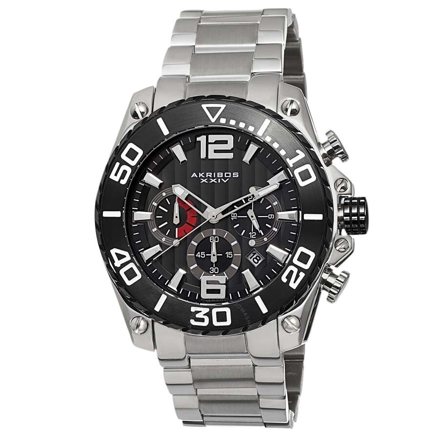 Akribos XXIV Chronograph Black Dial Men's Watch AK639BKS