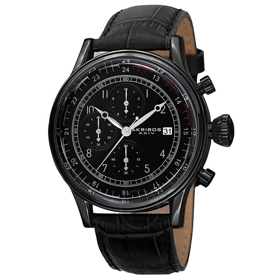 Akribos XXIV Chronograph Quartz Black Dial Men's Watch AK798BK