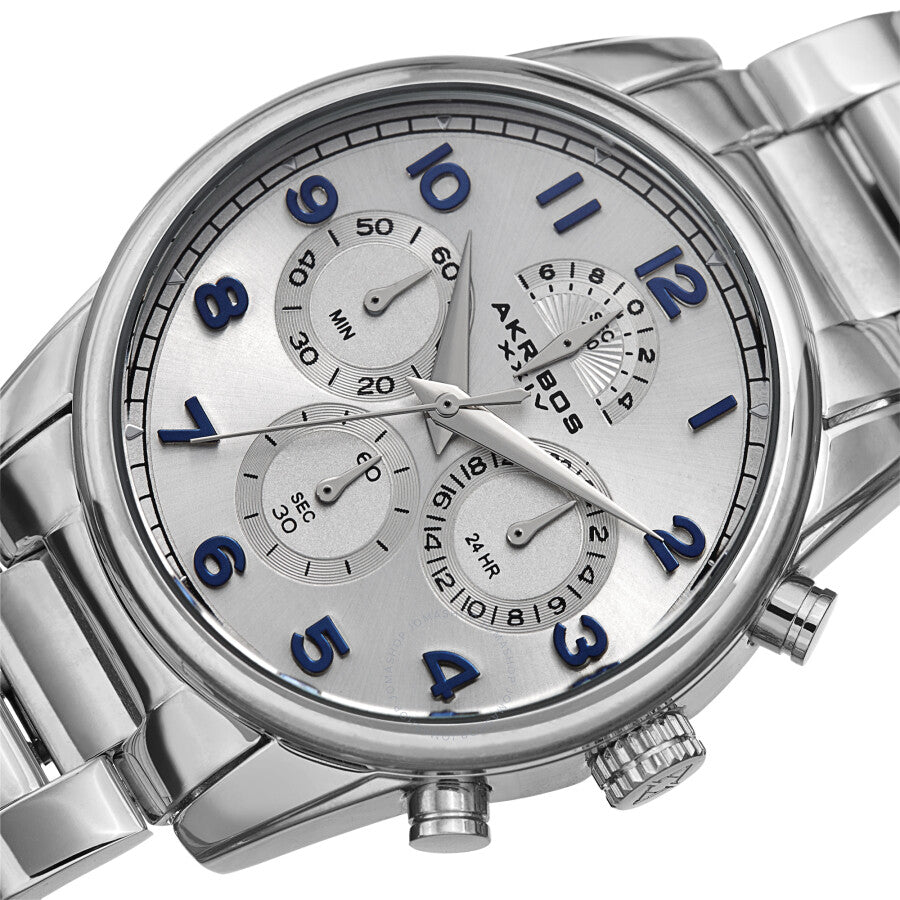Akribos XXIV Chronograph Quartz Silver Dial Men's Watch AK1042SS