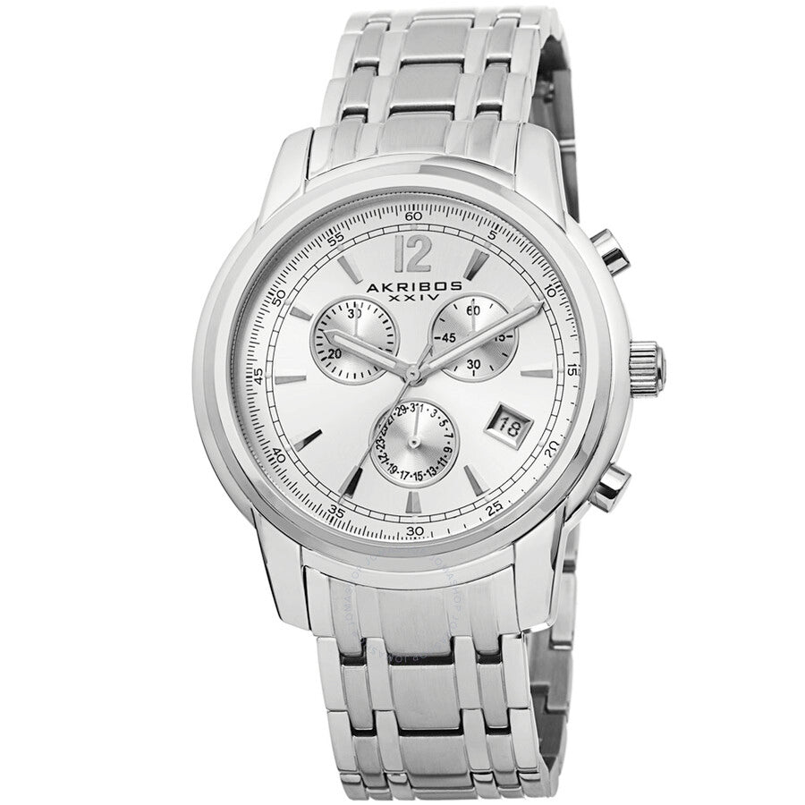 Akribos XXIV Chronograph Silver Dial Men's Watch AK692SSW