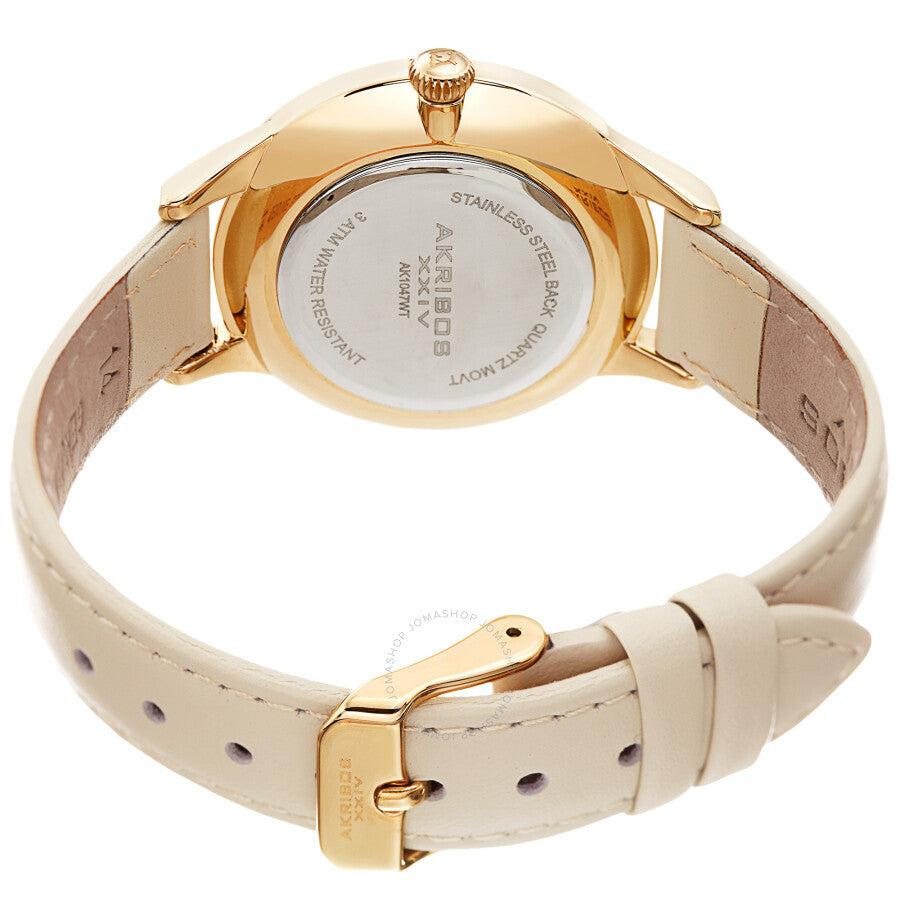 Akribos XXIV Diamond Gold Dial Ladies Watch AK1047WT