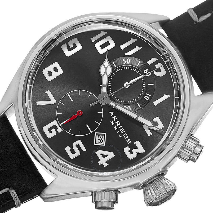 Akribos XXIV Essential Chronograph Black Dial Stainless Steel Men's Watch AK706SSB