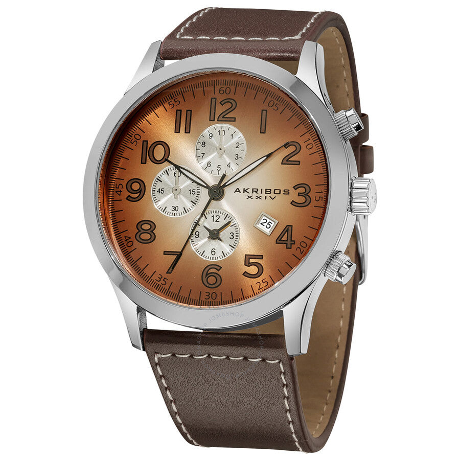 Akribos XXIV Essential Chronograph Quartz Brown-White Gradient Dial Men's Watch AK603BR