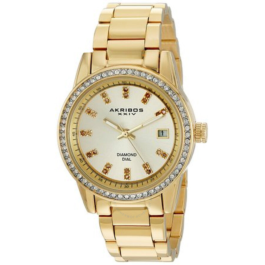 Akribos XXIV Lumin Gold Dial Ladies Watch AK928YG