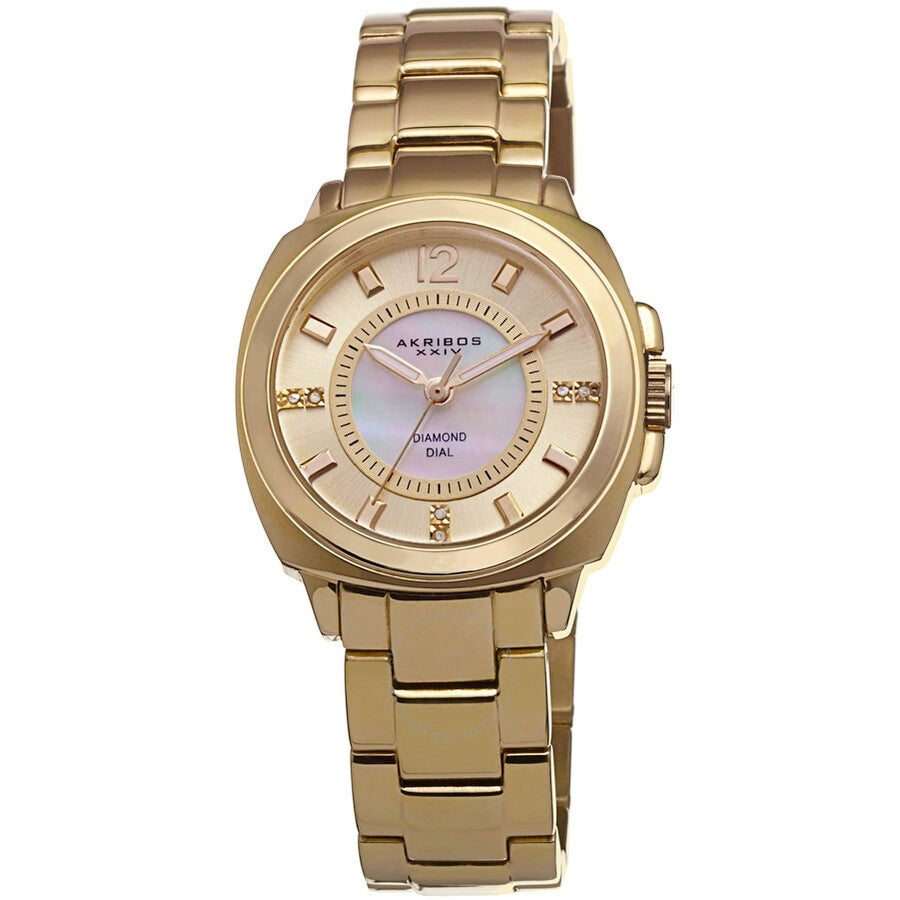 Akribos XXIV Mother of Pearl Dial Gold-tone Ladies Watch AK668YG