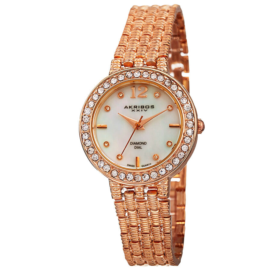 Akribos XXIV Mother of Pearl Dial Rose Gold-tone Alloy Ladies Watch AK757RG