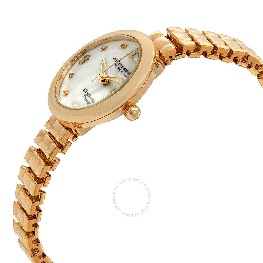 Reloj para mujer Akribos Xxiv con esfera de nácar en tono dorado amarillo AK765YG