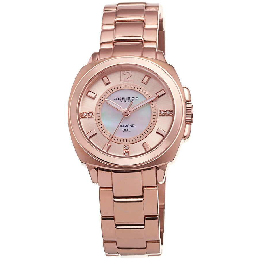 Akribos Xxiv Madre de Perla Rose Goldtone Ladies Watch AK668RG