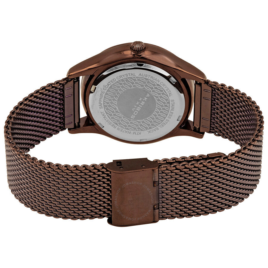 Akribos XXIV Pink Dial Brown Ion-plated Ladies Watch AK967BR
