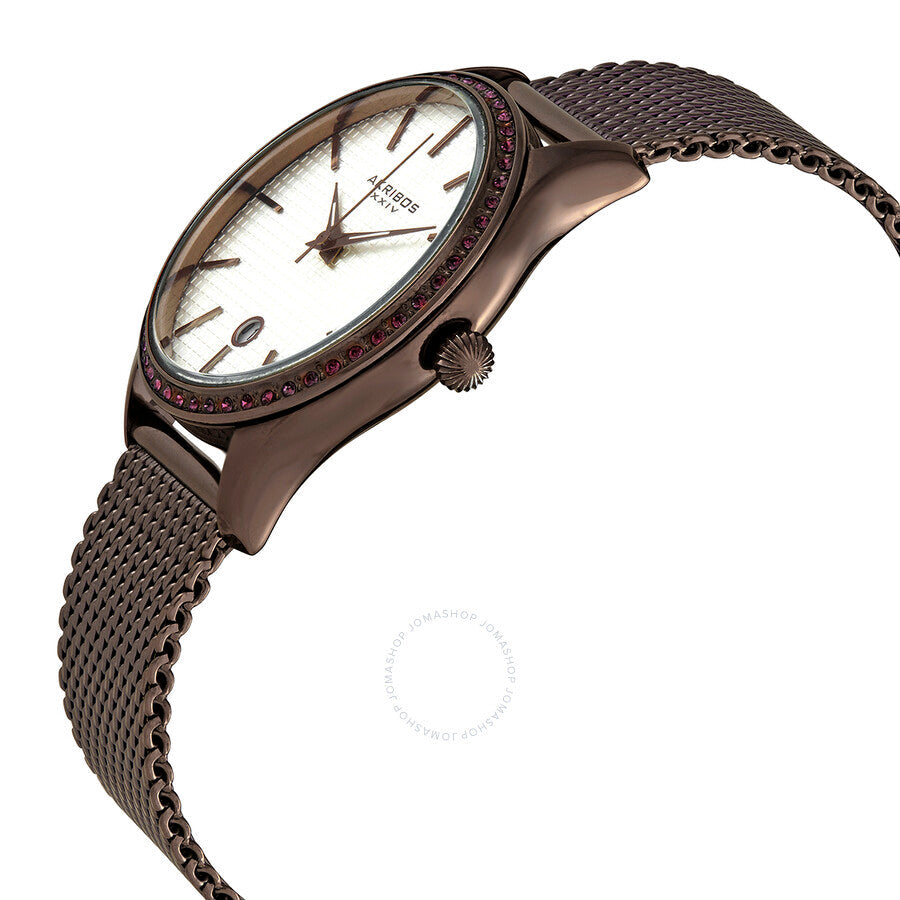 Akribos XXIV Pink Dial Brown Ion-plated Ladies Watch AK967BR