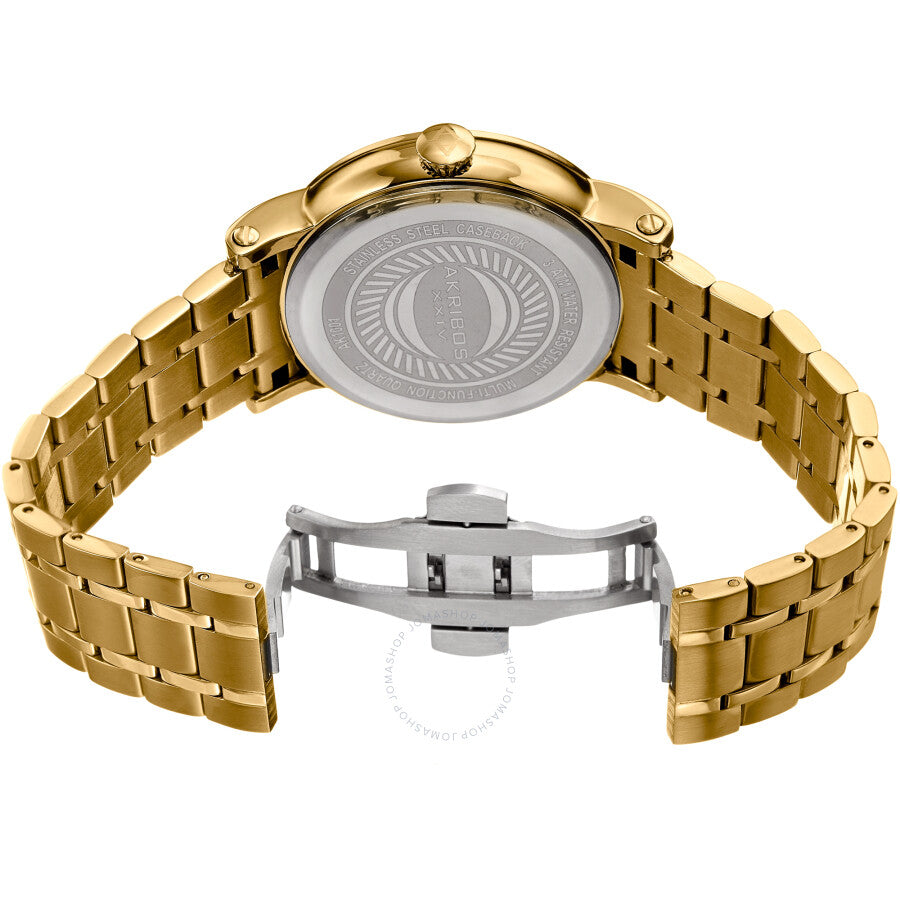 Reloj Akribos Xxiv de cuarzo con esfera negra para hombre AK1001YGB