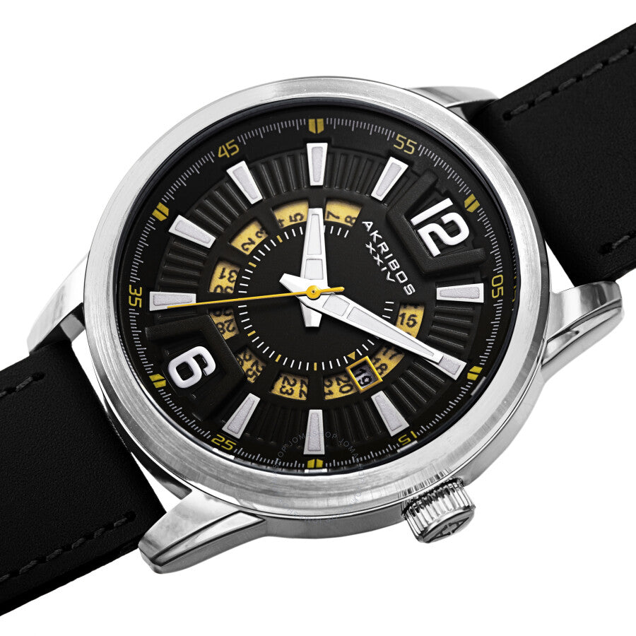 Akribos XXIV Quartz Black Dial Men's Watch AK1079SSBK