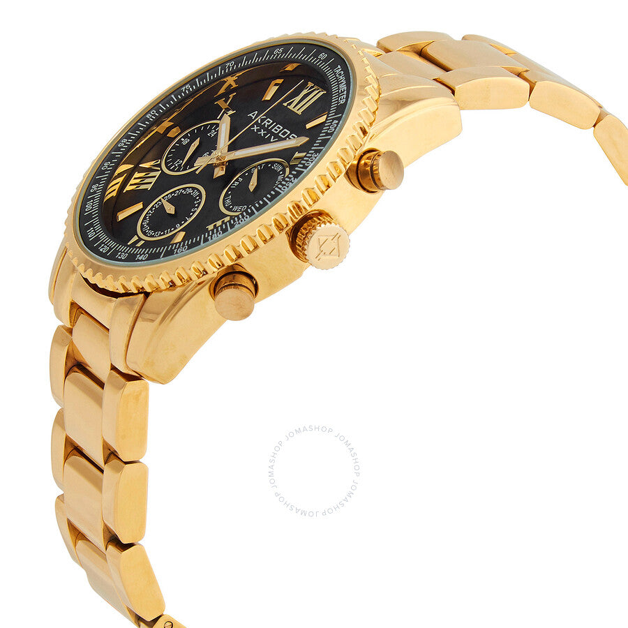 Akribos XXIV Quartz Black Dial Men's Watch AK1099YGB