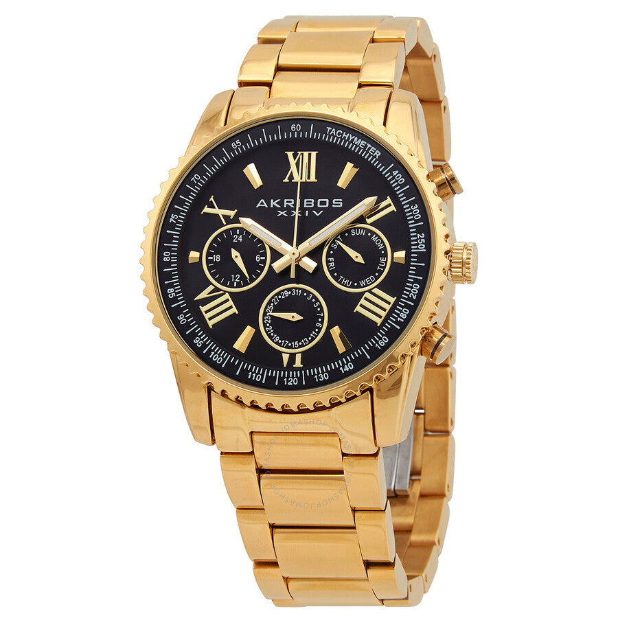 Akribos XXIV Quartz Black Dial Men's Watch AK1099YGB