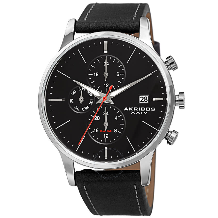 Akribos XXIV Quartz Black Dial Men's Watch AK1105SSB-S