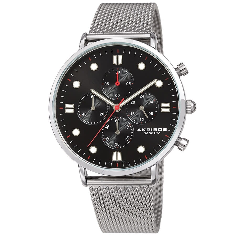 Reloj Akribos Xxiv de cuarzo con esfera negra para hombre AK1113SSB