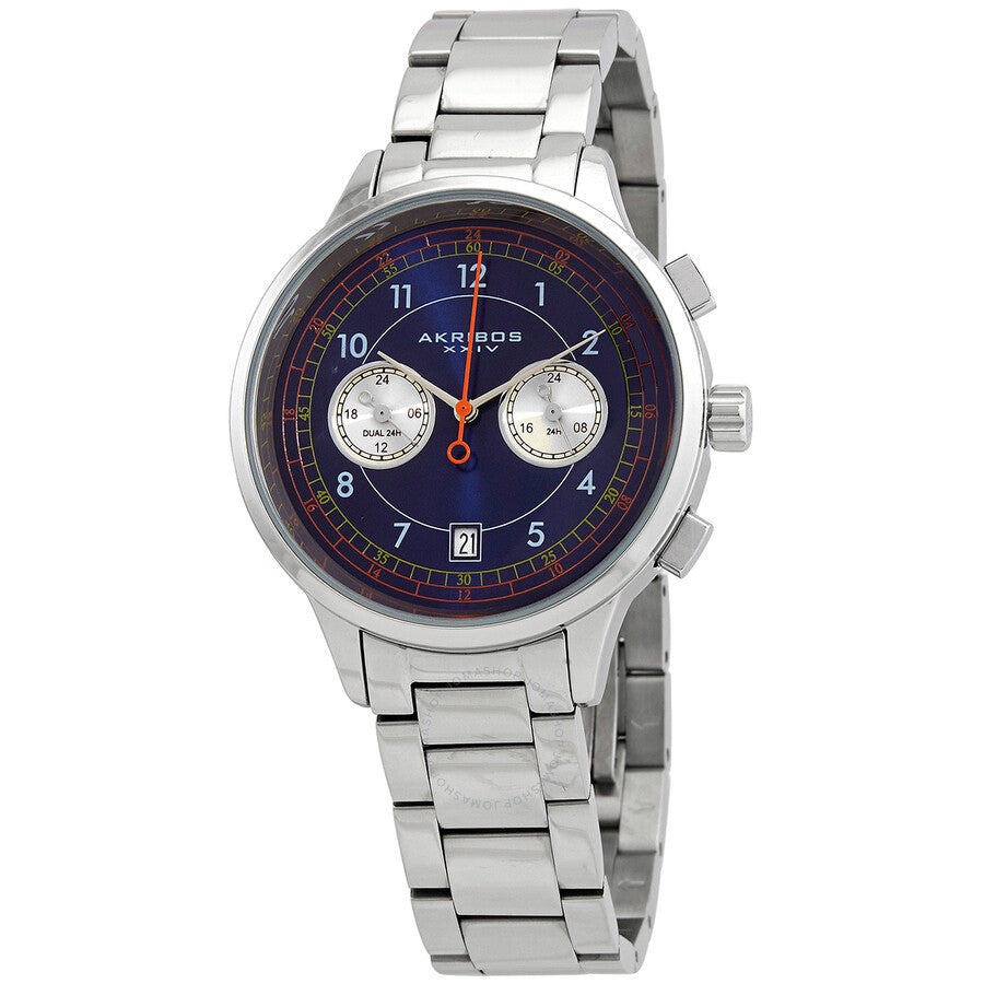 Akribos XXIV Quartz Blue Dial Stainless Steel Men's Watch AK1071SSBU