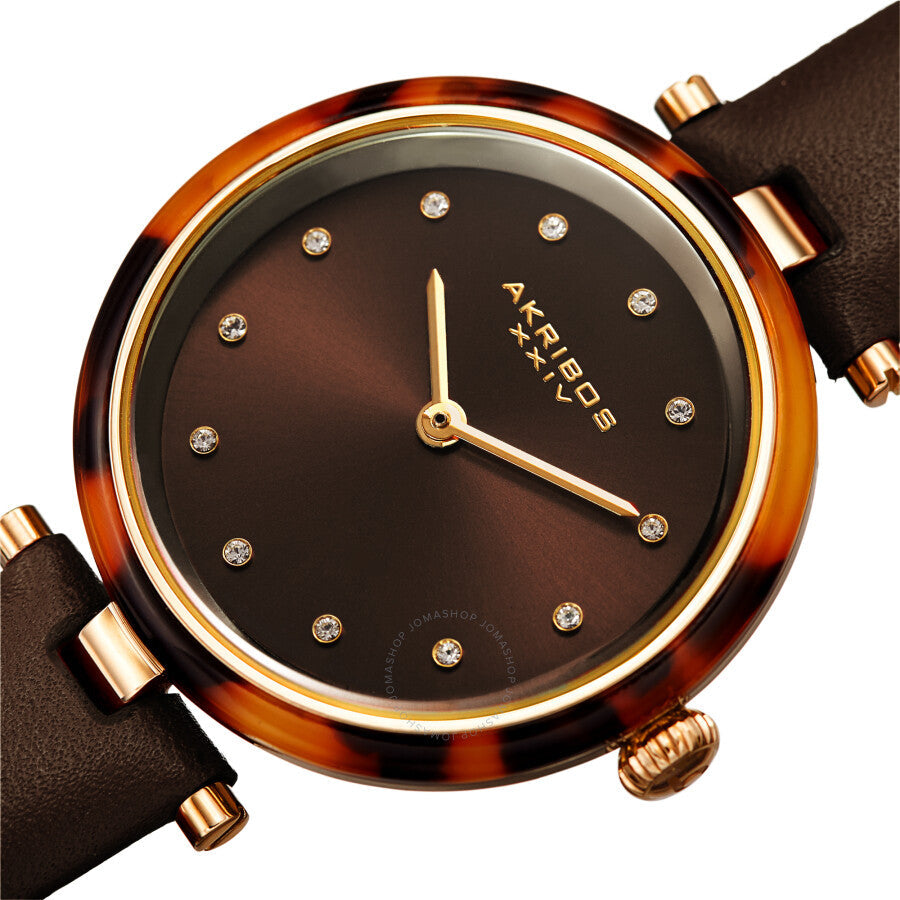 Reloj Akribos Xxiv de cuarzo con esfera marrón para mujer AK1052BR