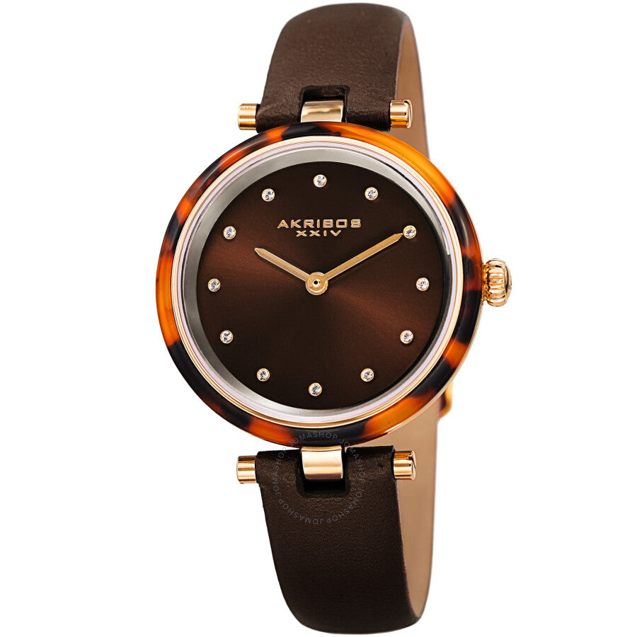 Reloj Akribos Xxiv de cuarzo con esfera marrón para mujer AK1052BR