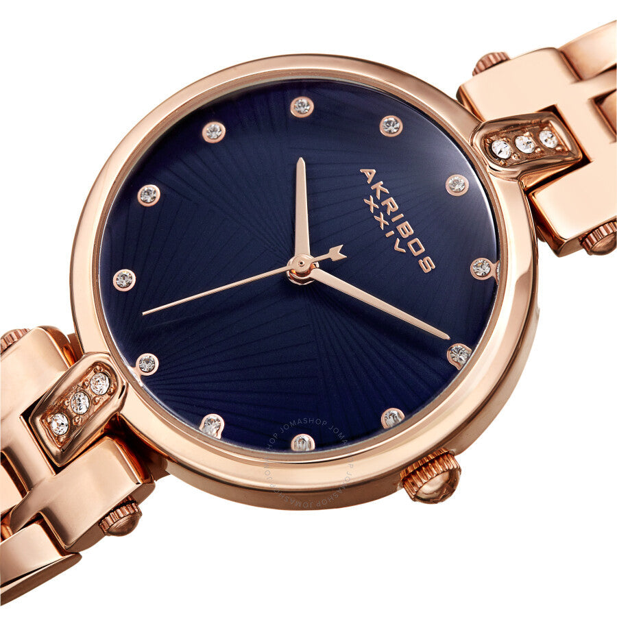 Akribos XXIV Quartz Crystal Blue Dial Ladies Watch AK1085BU